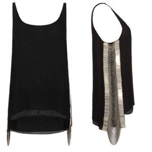 All Saints Black Chain Blouse Size 2